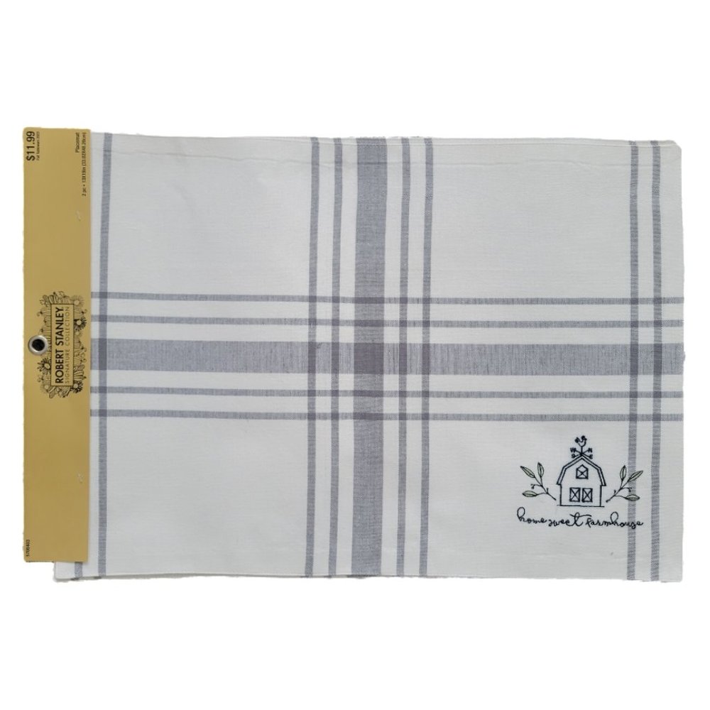 Placemats Robert Stanley Signature Collection White and Gray 4pcs (2Sets of 2pc)